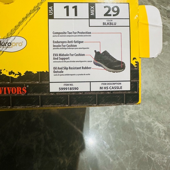 Herman Survivors Cassle Womens Black Composite Toe Work Safety Shoes SZ 11 - Picture 6 of 7